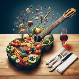 classical guitarist Sam Desmet collaboration with culinary event in part of Guitar+ project.