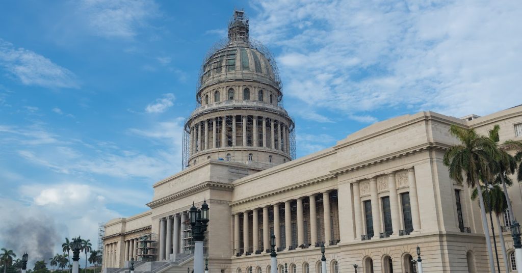 El Capitolio, the Cuban Capitol building in Havana, shown under renovation — Sam Desmet's Unity in Diversity, Cuba chapter (coming soon)
