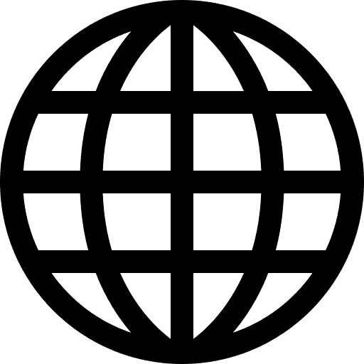 Website globe icon representing Sam Desmet's global Unity in Diversity guitar project