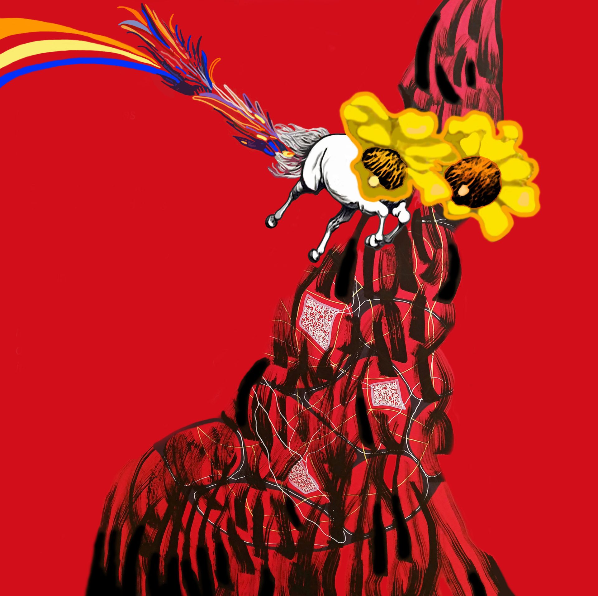 Artwork by Gisela Romero inspired by Venezuelan folk music on guitar