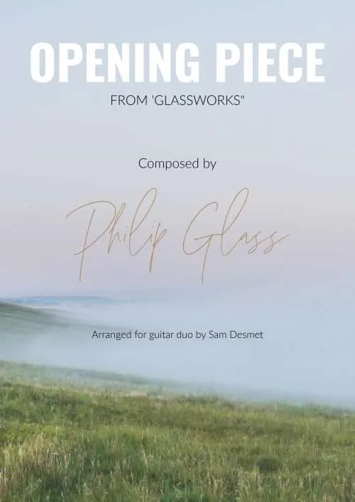 classical guitarist Sam Desmet Glassworks: Opening by Philip Glass arrangement cover for Guitar duo